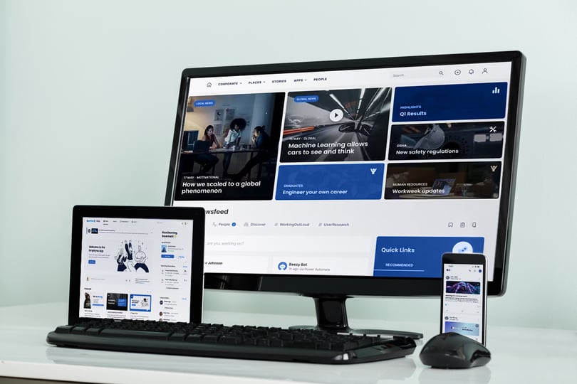 multi-platform view of the employee app