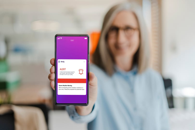alert message on the employee app