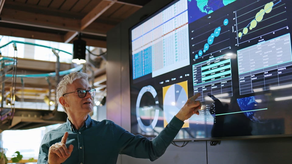 data through digital screen